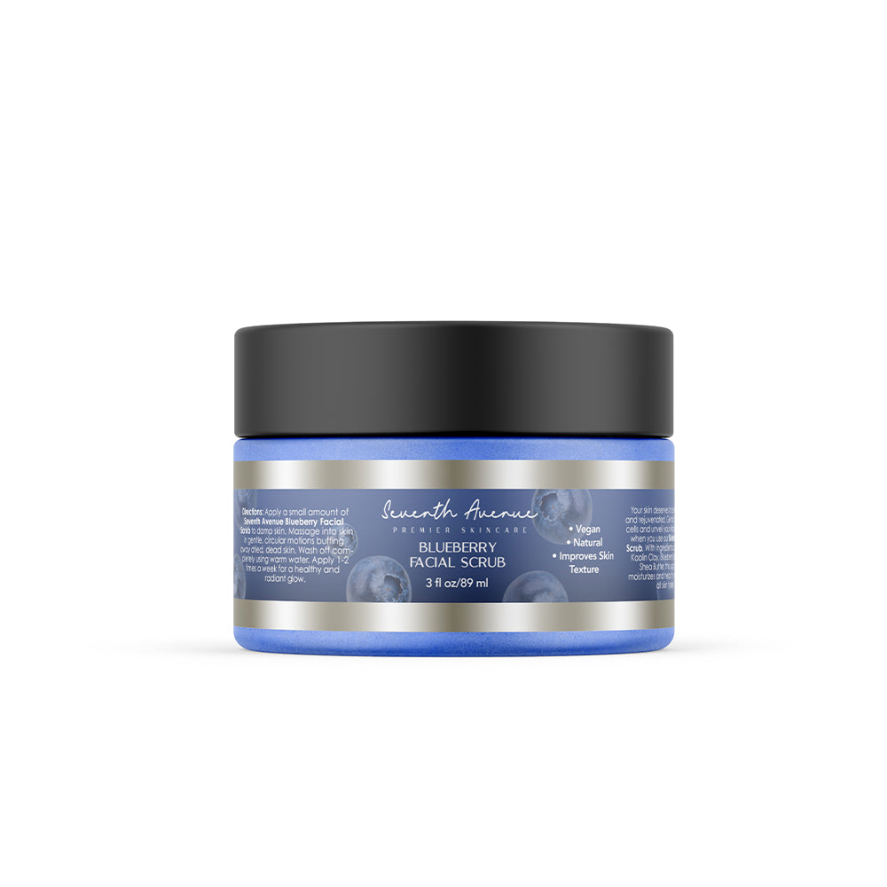 Blueberry Vegan Facial Sugar Scrub with Blueberry Extract, White Kaolin Clay & shea Butter