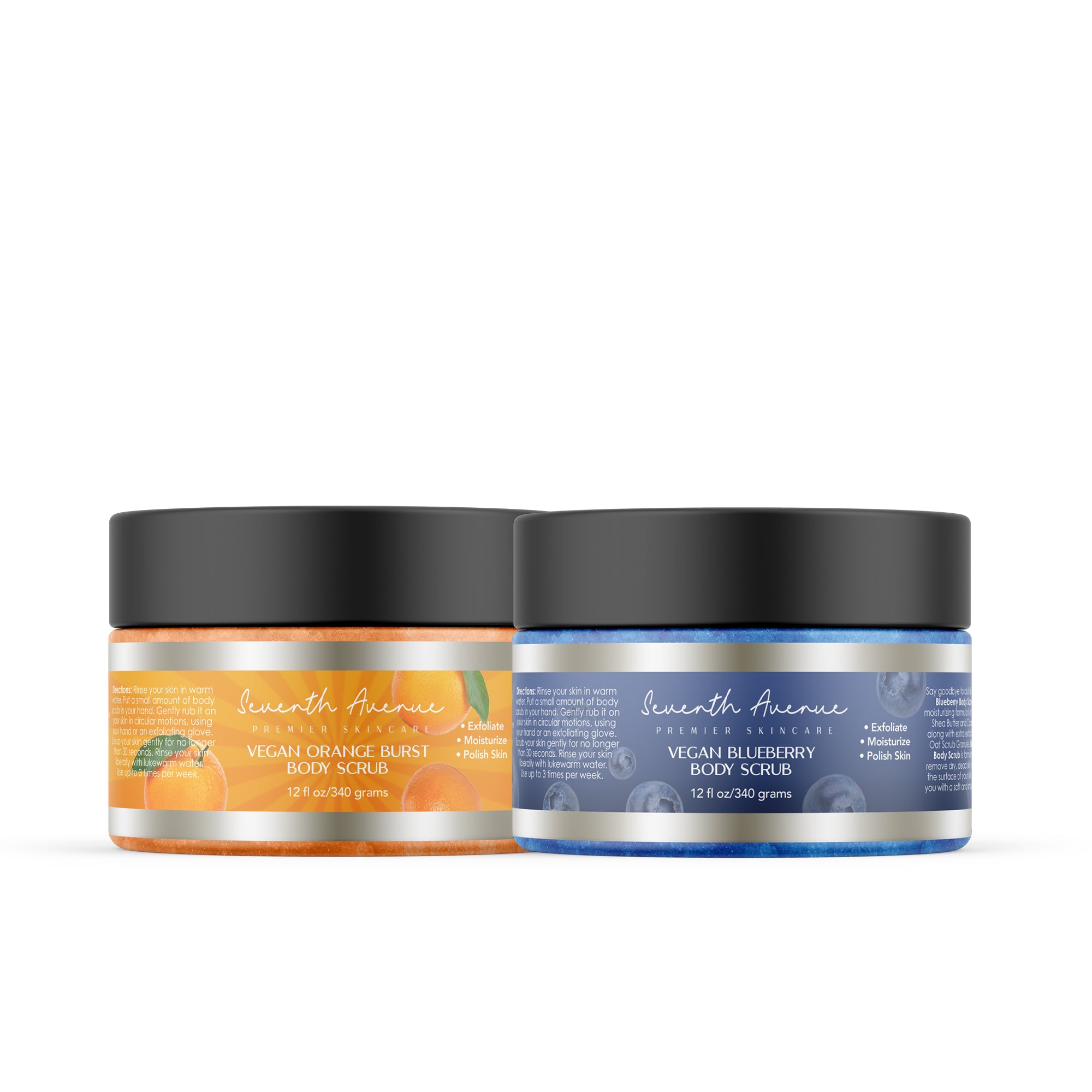 Vegan Orange Burst & Bluberry Body Scrub Duo