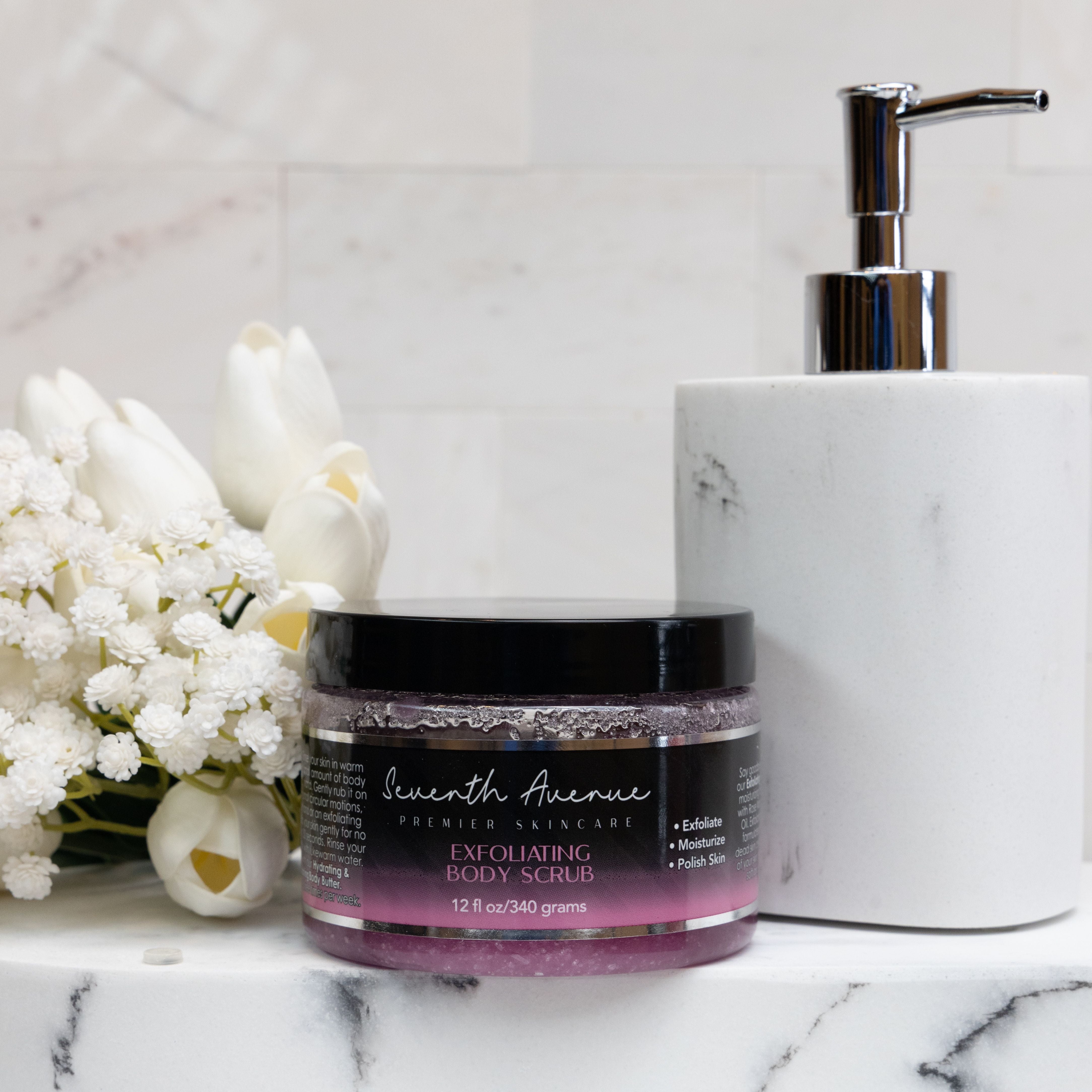 OG Moisturizing Exfoliating Vegan Body Scrub with Shea Butter, Rose Water & Coconut Oil