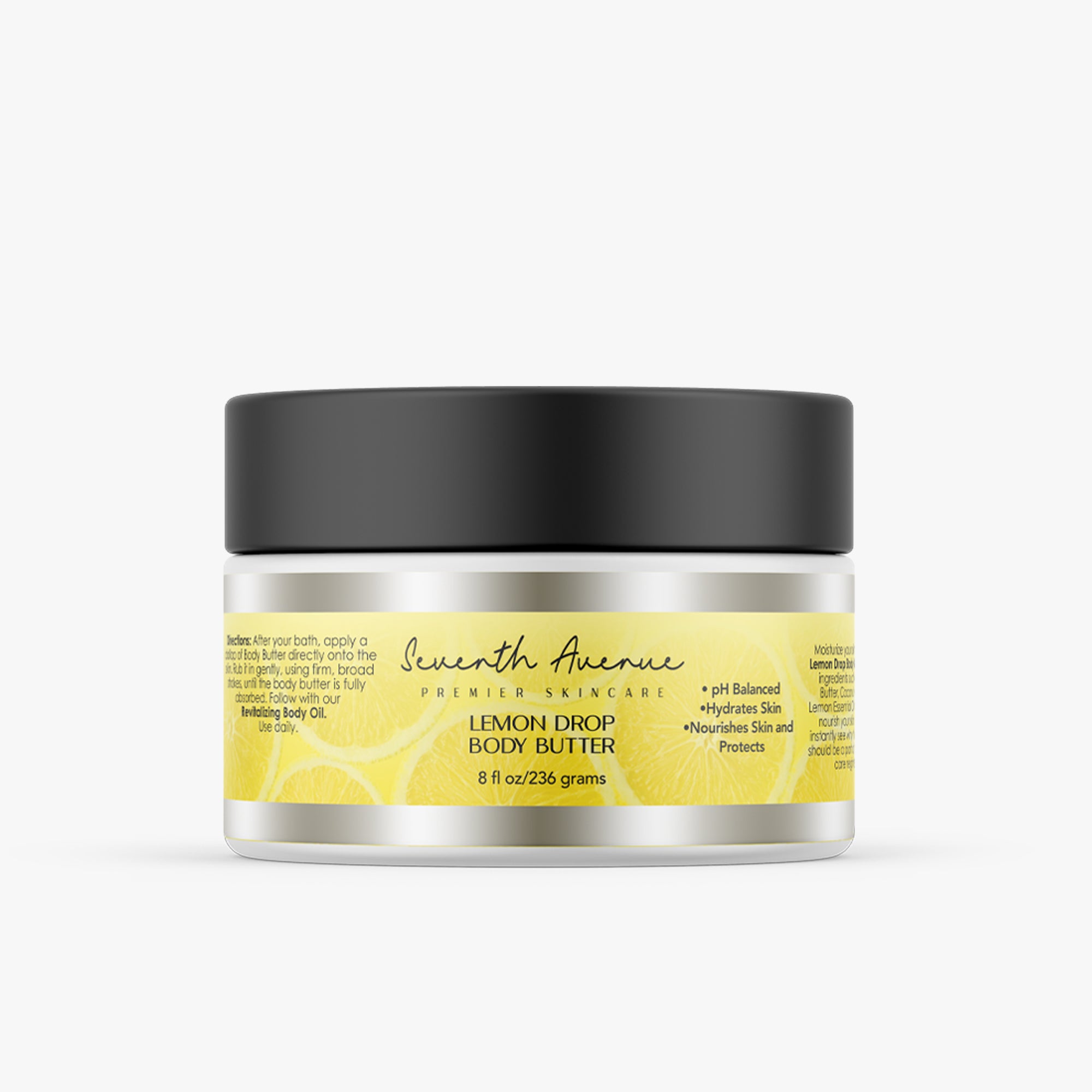 Lemon Drop Vegan Body Butter with Shea Butter, Coconut Oil & Aloe for Skin Repair