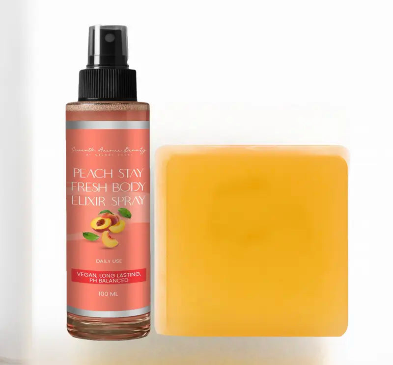 Peach Nature Crafted Vegan Soap & Peach Elixir Spray Duo