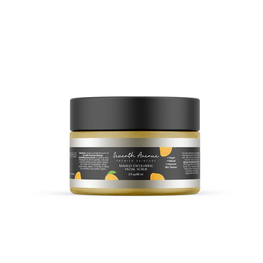 Mango Exfoliating Vegan Facial Sugar Scrub with Shea Butter for All Skin Types