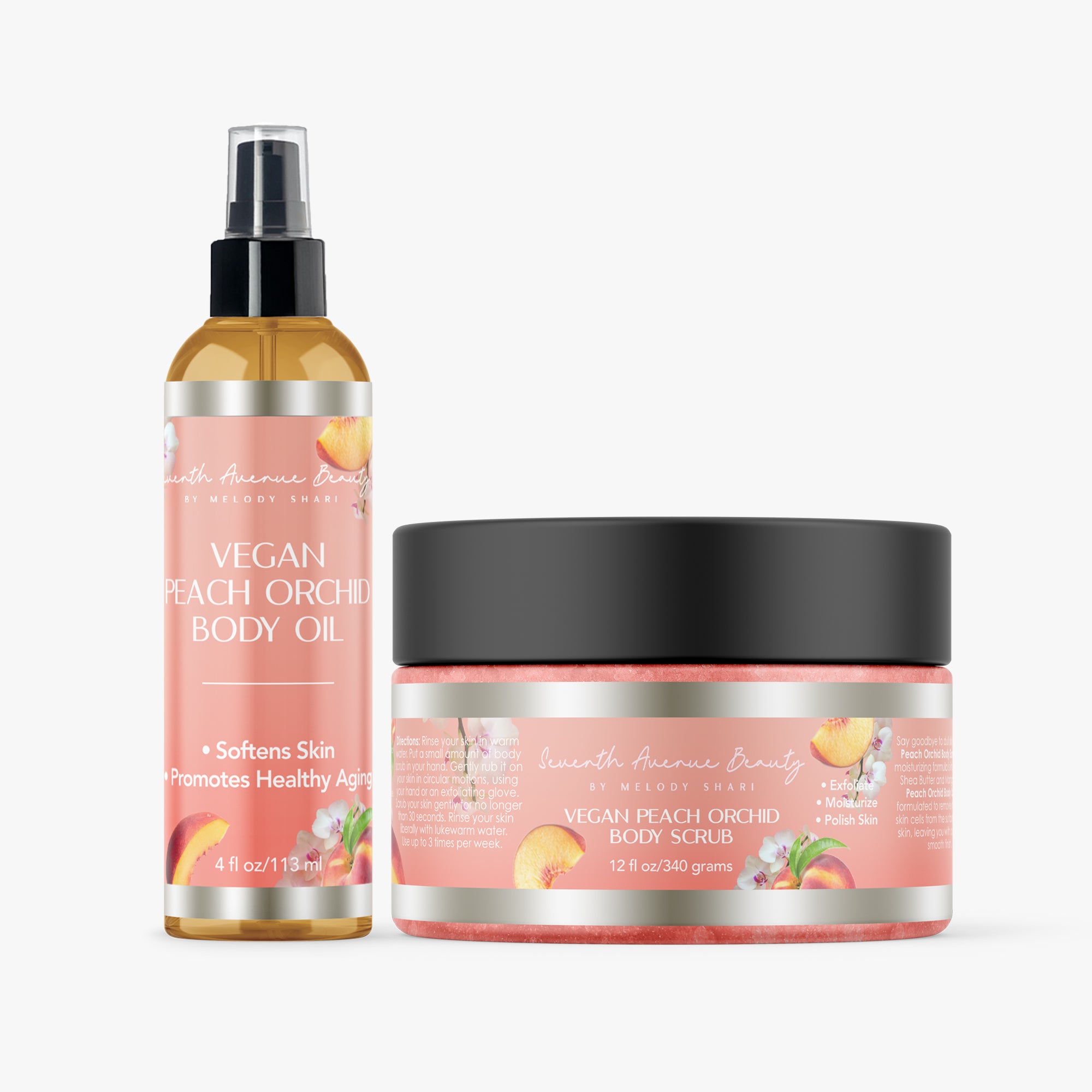Peach Orchid Scrub & Oil Duo