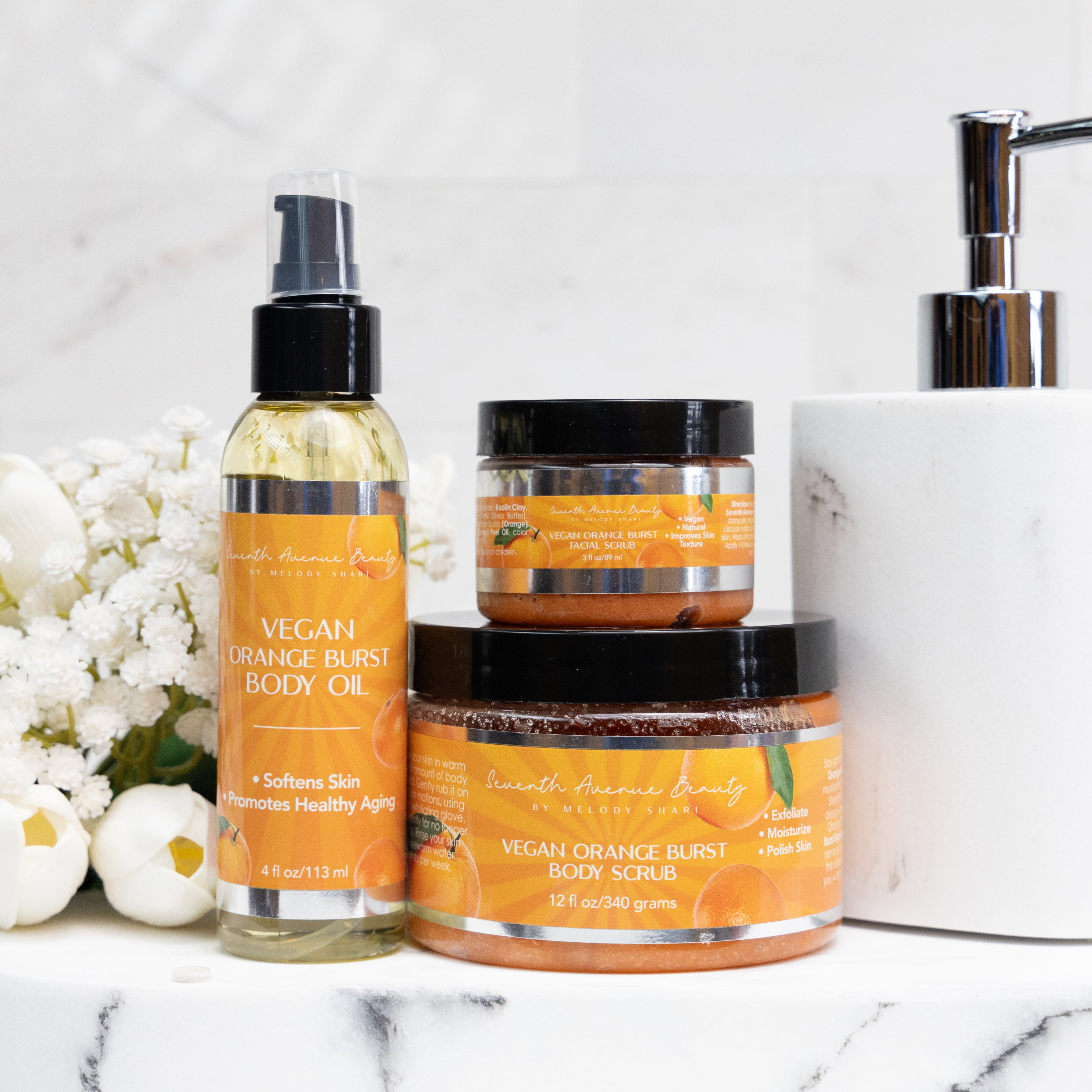 Orange Burst Trio-Butter, Scrub, Oil