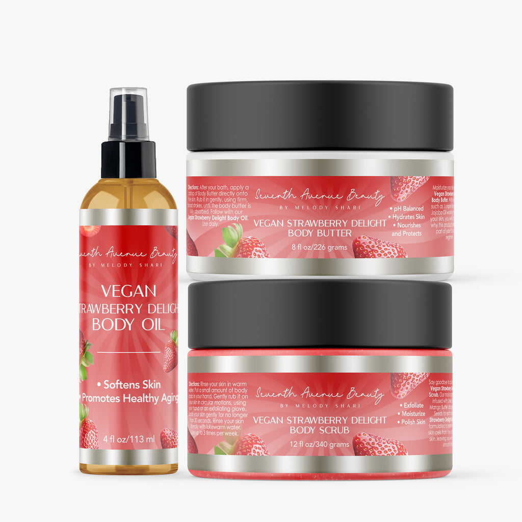 Strawberry Delight Trio-Butter, Scrub & Oil