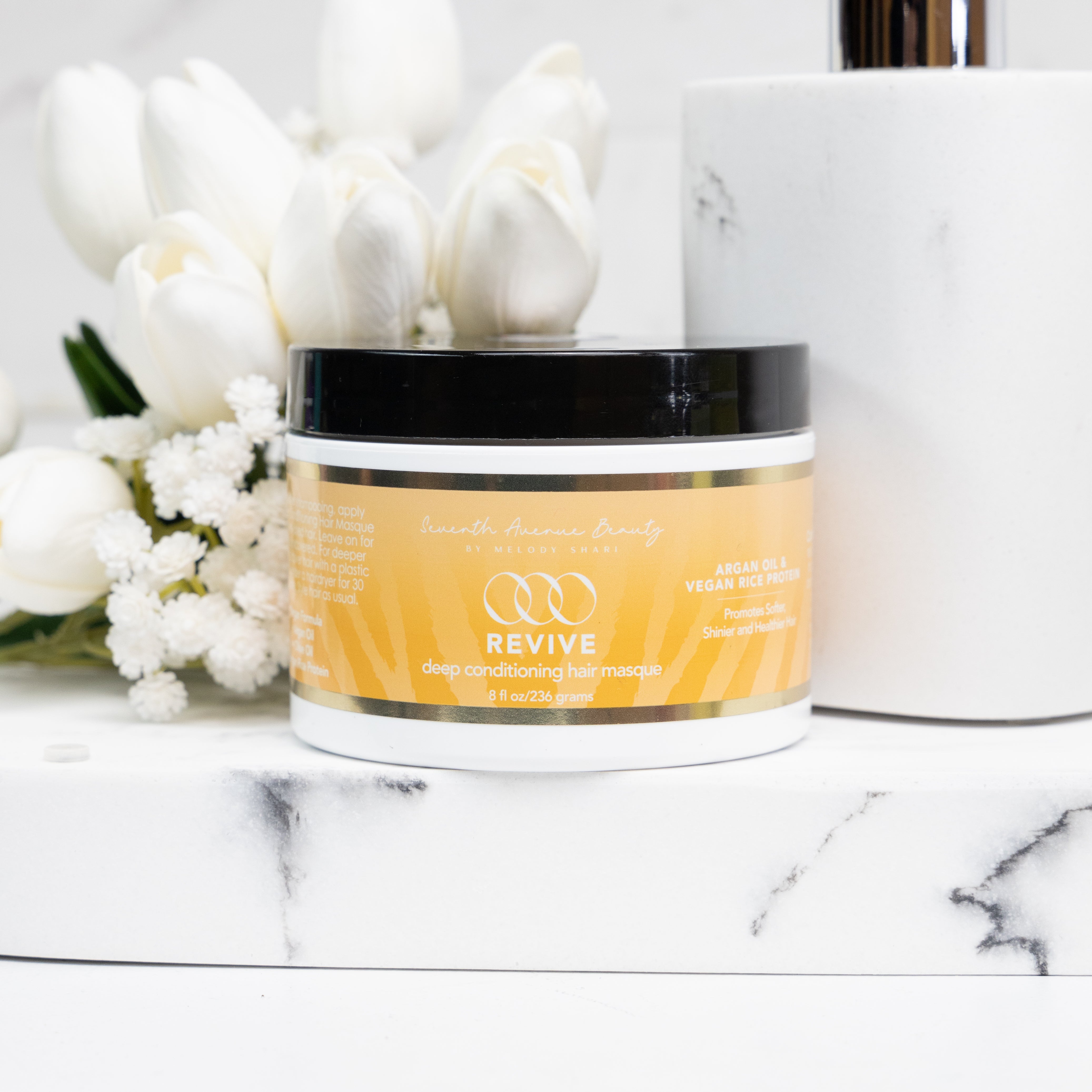 Revive - Vegan Deep Conditioning Hair Masque with Argan, Olive Oil & Rice Protein for Added Hair Strength