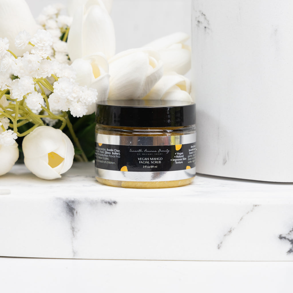 Mango Exfoliating Vegan Facial Sugar Scrub with Shea Butter for All Skin Types